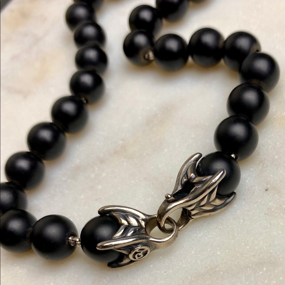 8mm Black Onyx Spirit Bead Necklace